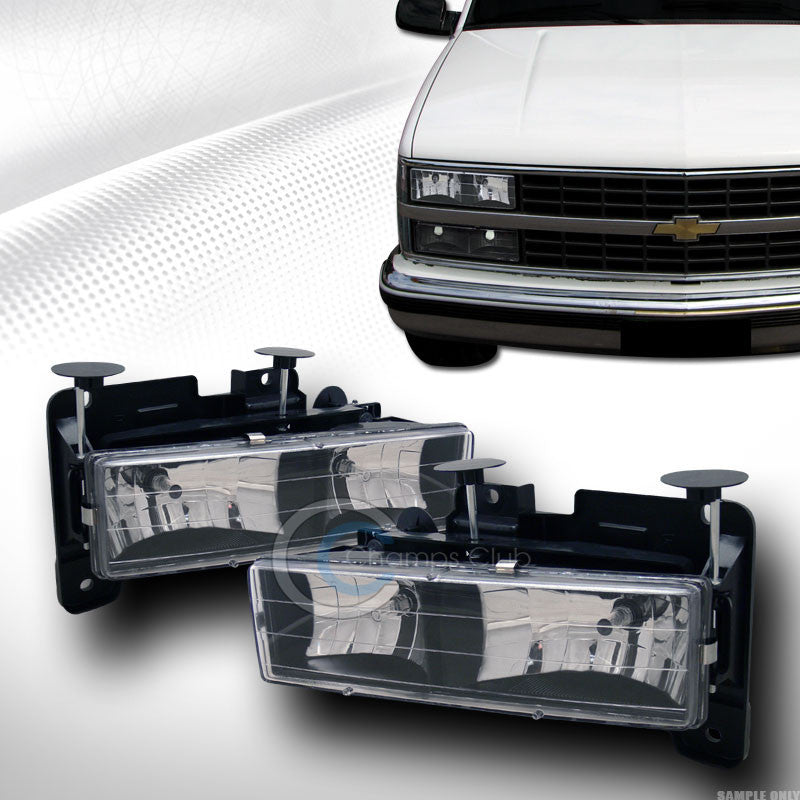 EURO BLK CLEAR HEAD LIGHTS LAMPS LEFT+RIGHT DY 88-00 CHEVY GMC C10 C/K TRUCK SUV