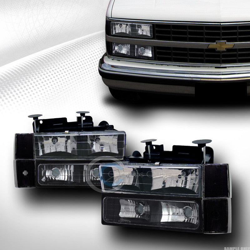 BLK HEAD LIGHTS DY W/SIGNAL BUMPER LAMPS DY+CORNER K2 88-93 CHEVY/GMC C10 C/K CK