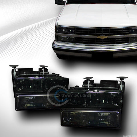 SMOKE CLEAR HEAD LIGHTS+SIGNAL BUMPER LAMP DY 88-00 CHEVY GMC C10 C/K PICKUP SUV