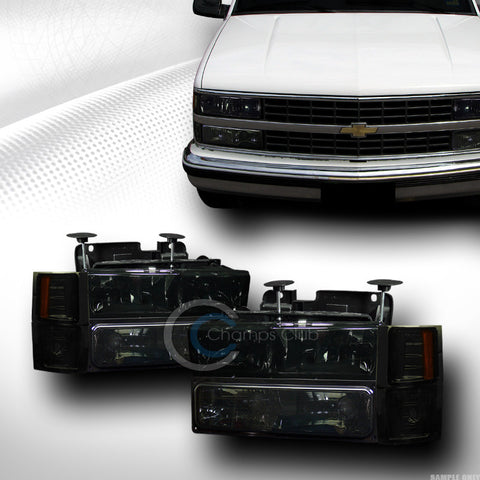 SMOKE HEAD LIGHTS+SIGNAL BUMPER+CORNER LAMPS AM DY 94-00 CHEVY C10 CK C/K PICKUP