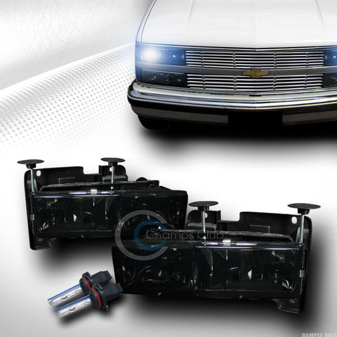 8000K HID XENON+SMOKE HEAD LIGHTS LAMPS DY 88-00 CHEVY/GMC C10 CK C/K TRUCK SUV