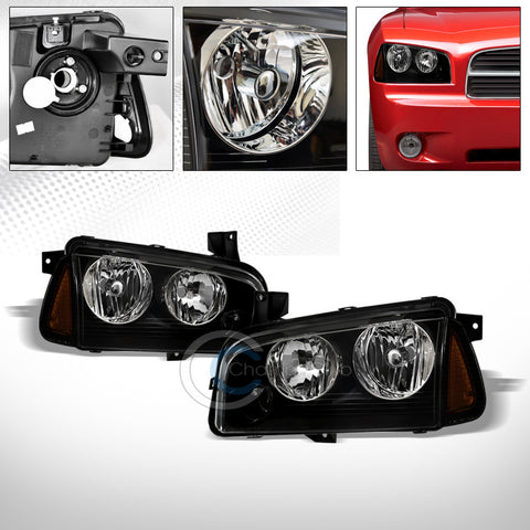 FACTORY SMOKE CRYSTAL HEAD LIGHTS+SIGNAL CORNER LAMPS AMBER DY 05/06-10 CHARGER