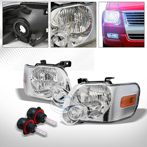 8000K HID BI-XENON CHROME HEAD LIGHTS w/SIGNAL A DY 06-10 EXPLORER/07 SPORT TRAC