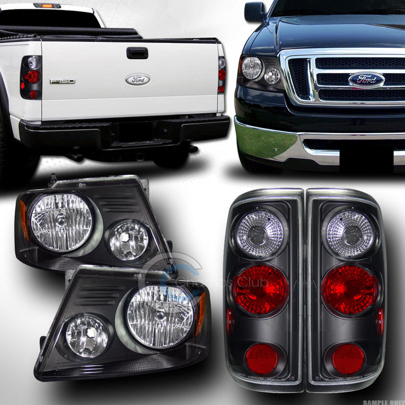 BLK CRYSTAL HEAD LIGHTS SIGNAL AM+ALTEZZA TAIL LAMP JY 04-08 FORD F150 STYLESIDE