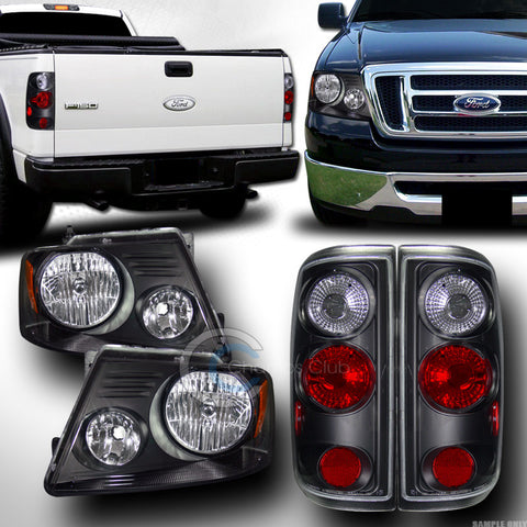 BLK CRYSTAL HEAD LIGHTS SIGNAL AM+ALTEZZA TAIL LAMP JY 04-08 FORD F150 STYLESIDE
