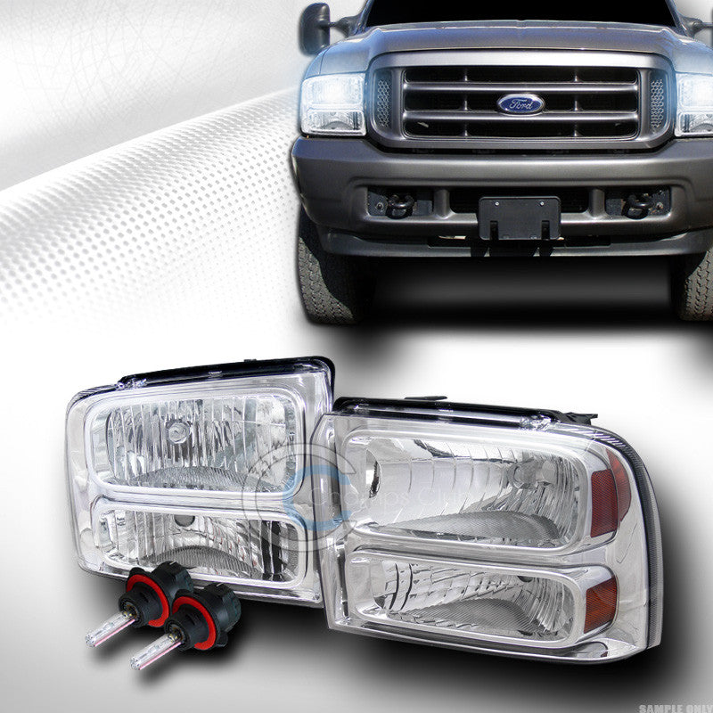 8000K HID BI-XENON W/CHROME CRYSTAL HEAD LIGHTS SIGNAL A DY 05-07 F250/EXCURSION