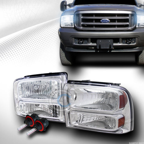 8000K HID BI-XENON W/CHROME CRYSTAL HEAD LIGHTS SIGNAL A DY 05-07 F250/EXCURSION