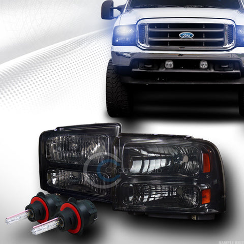 8000K HID BI-XENON W/SMOKE HEAD LIGHTS SIGNAL AM 05-07 FORD F250/F350/EXCURSION