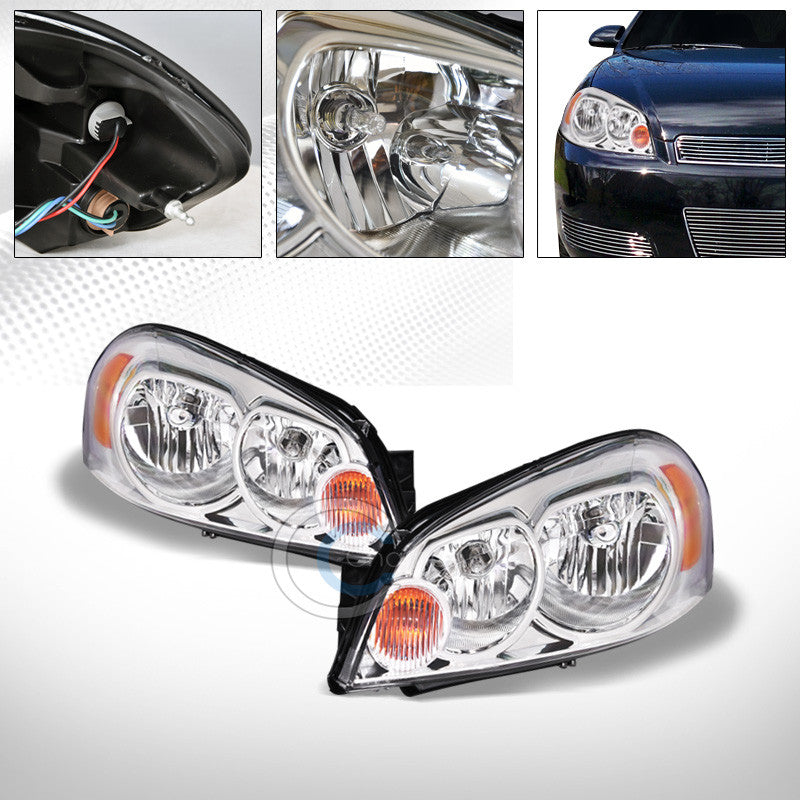 FACTORY CHROME CRYSTAL HEAD LIGHTS SIGNAL LAMPS AM DY 06-16 IMPALA/MONTE CARLO