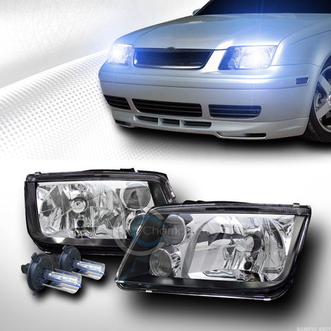 10000K HID XENON W/BLACK HEAD LIGHTS SIGNAL+BUILT IN FOG 99-05 VW JETTA/BORA/MK4