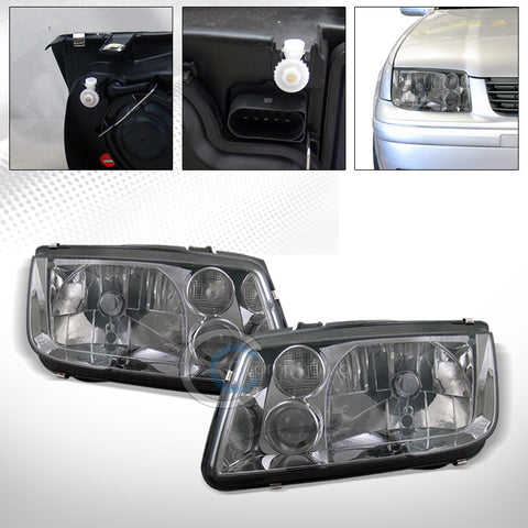 CRYSTAL SMOKE CLEAR HEAD LIGHTS LAMPS SIGNAL+FOG DY 99 00-05 JETTA BORA MK4 MKIV