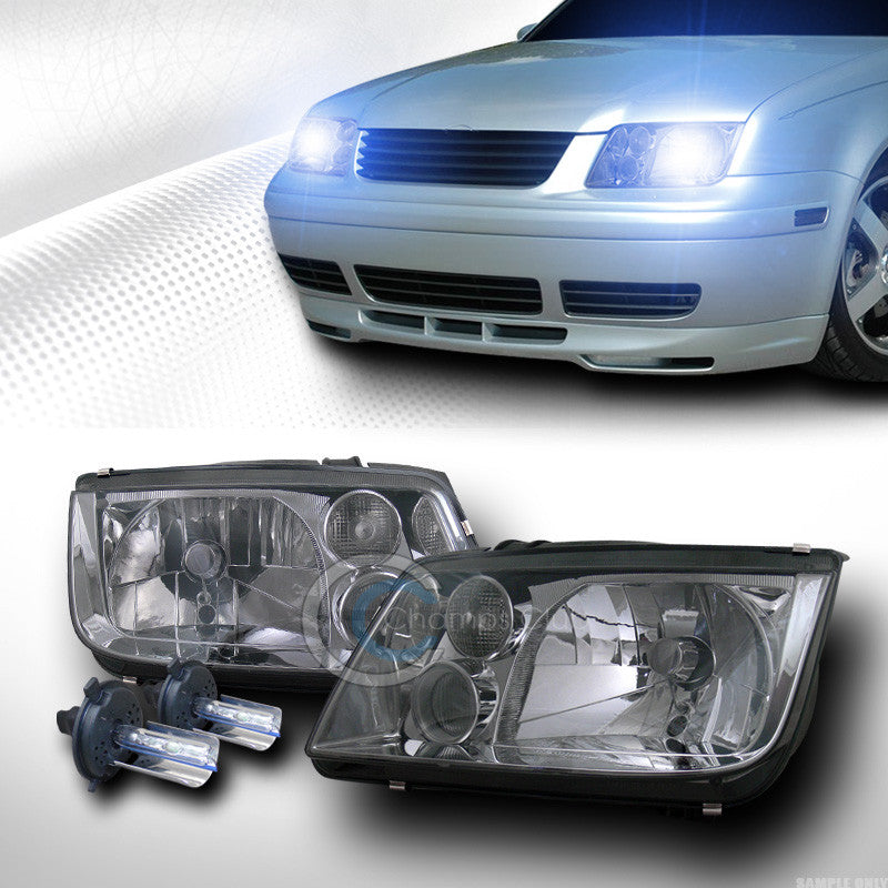 10000K HID XENON W/SMOKE HEAD LIGHTS SIGNAL+BUILT IN FOG 99-05 VW JETTA/BORA/MK4