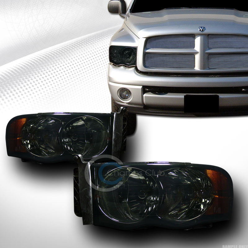 CRYSTAL SMOKE HEAD LIGHTS LAMPS SIGNAL AMBER LEFT+RIGHT DY 02-05 DODGE RAM TRUCK