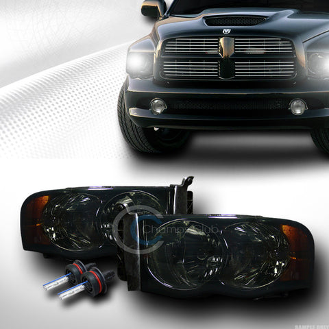 6000K HID XENON+SMOKE CRYSTAL LENS HEAD LIGHTS SIGNAL AMBER DY 02-05 DODGE RAM
