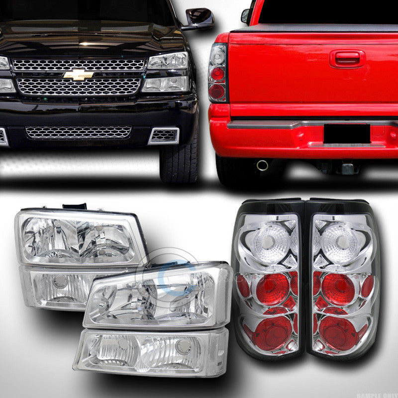 CHROME HEAD LIGHTS+SIGNAL DY+ALTEZZA TAIL BRAKE LAMPS JY 03-07 CHEVY SILVERADO