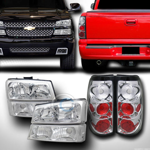 CHROME HEAD LIGHTS+SIGNAL DY+ALTEZZA TAIL BRAKE LAMPS JY 03-07 CHEVY SILVERADO