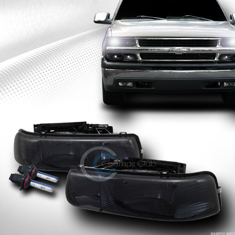 6000K HID XENON SMOKE HEAD LIGHTS LAMPS 99 00-06 CHEVY SILVERADO/TAHOE/SUBURBAN