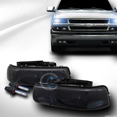 8000K HID XENON SMOKE HEAD LIGHTS LAMPS 99 00-06 CHEVY SILVERADO/TAHOE/SUBURBAN