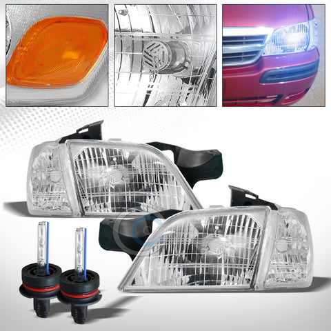 10000K HID XENON+CHROME HEAD LIGHTS+CORNER SIGNAL AMBER DY 97-05 VENTURE/MONTANA