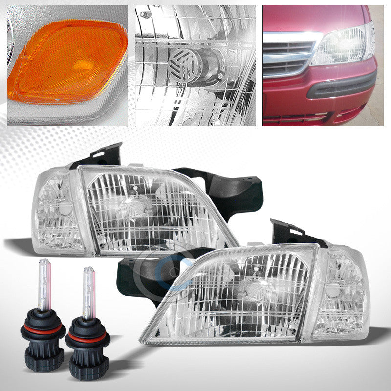 6000K HID BI-XENON+CHROME HEAD LIGHTS+CORNER SIGNAL AM DY 97-05 VENTURE/MONTANA