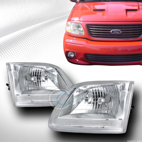 CRYSTAL CHROME CLEAR HEAD LIGHTS LAMPS LEFT+RIGHT K2 97-03 FORD F150/EXPEDITION