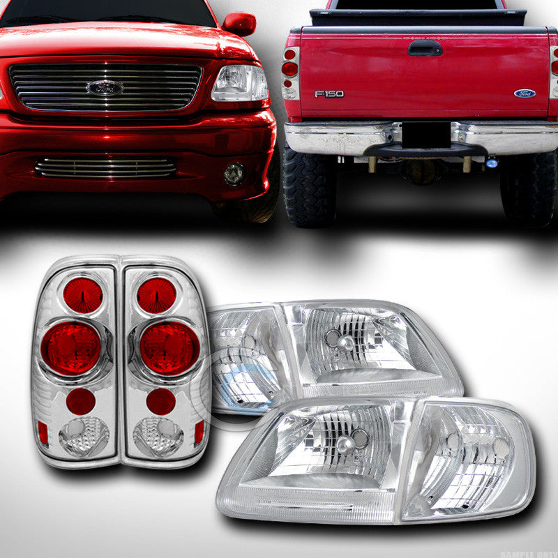 CHROME HEAD LIGHTS K2 W/SIGNAL CORNER K2+ALTEZZA TAIL LAMP KS V2 97-03 F150/F250