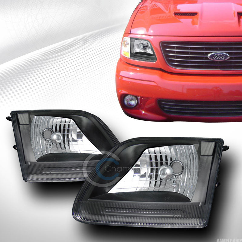 EURO SPORT BLK CRYSTAL CLEAR HEADLIGHTS LAMPS K2 1997-2003 FORD F150/EXPEDITION