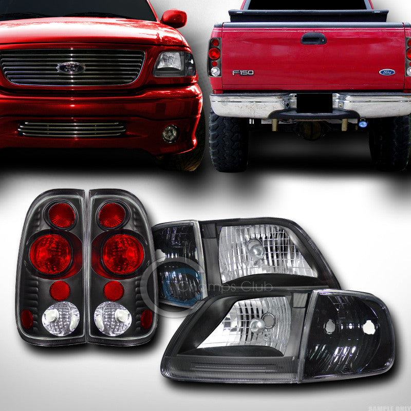 BLK HEAD LIGHTS+SIGNAL PARKING CORNER+ALTEZZA TAIL BRAKE LAMPS V2 K2 97-03 F150