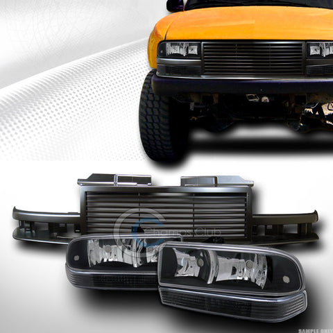 BLK SPORT HEAD LIGHTS SIGNAL+BUMPER LAMPS K2+HOOD GRILL GRILLE 98-04 S10 BLAZER
