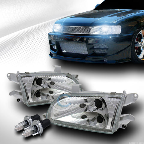 8000K HID BI-XENON CRYSTAL CHROME CLEAR HEAD LIGHTS LAMPS K2 95-98 TOYOTA TERCEL