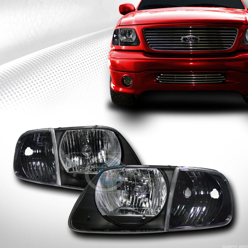 BLK HEAD LIGHTS KS V2+SIGNAL PARKING CORNER LAMPS K2 97-03 FORD F150/EXPEDITION
