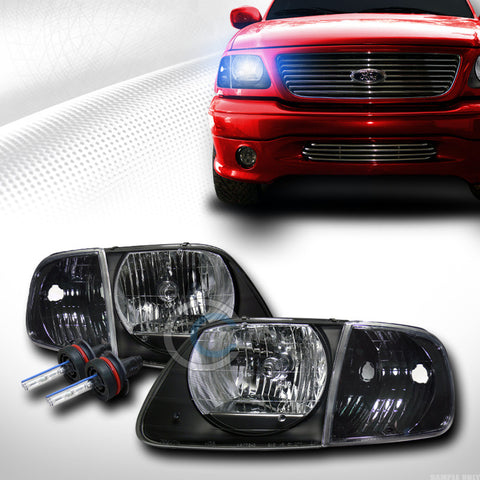 10000K HID XENON BLK HEAD LIGHTS V2+SIGNAL CORNER LAMPS KS 97-03 F150/EXPEDITION