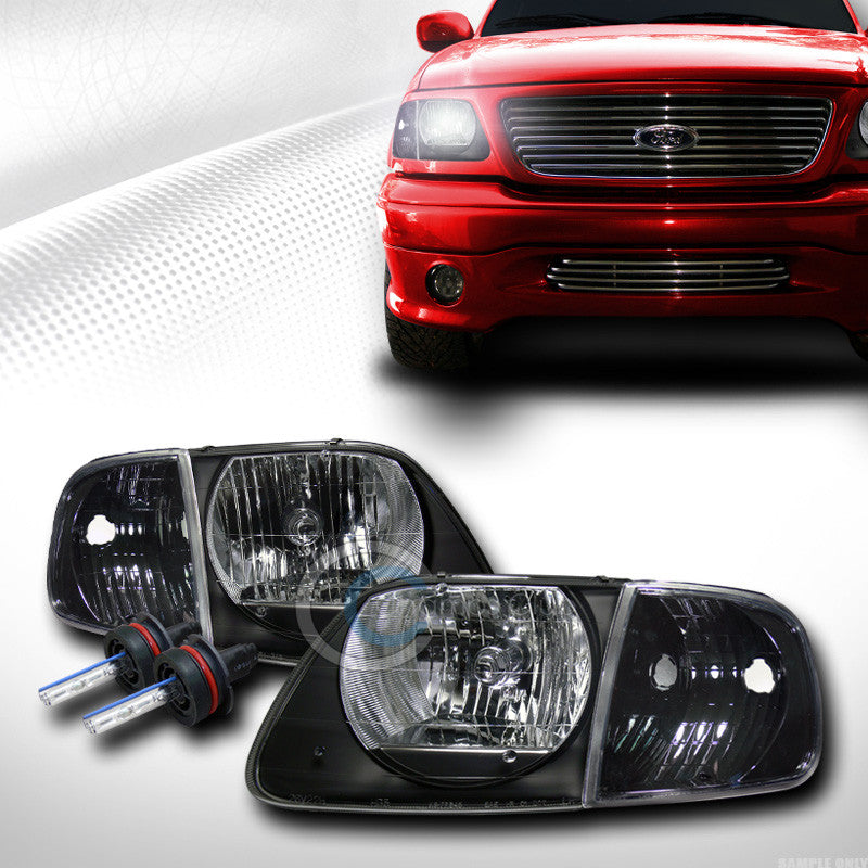 6000K HID XENON BLK HEAD LIGHTS V2+SIGNAL CORNER LAMPS KS 97-03 F150/EXPEDITION