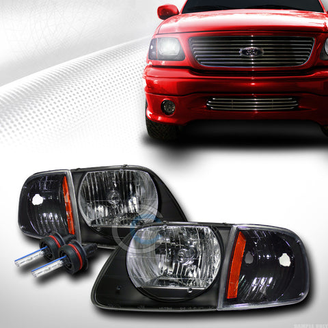 6000K HID XENON BLK HEAD LIGHT V2+SIGNAL CORNER LAMP AM KS 97-03 F150/EXPEDITION