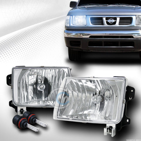 8000K HID BI-XENON W/CHROME CLEAR HEAD LIGHTS LAMP KS FOR 98-00 FRONTIER/XTERRA