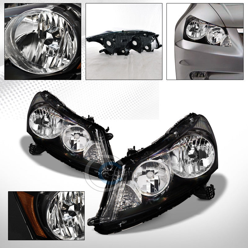 FACTORY BLK CRYSTAL HEAD LIGHTS SIGNAL LAMPS AMBER NB 08-12 ACCORD 4D/4DR SEDAN