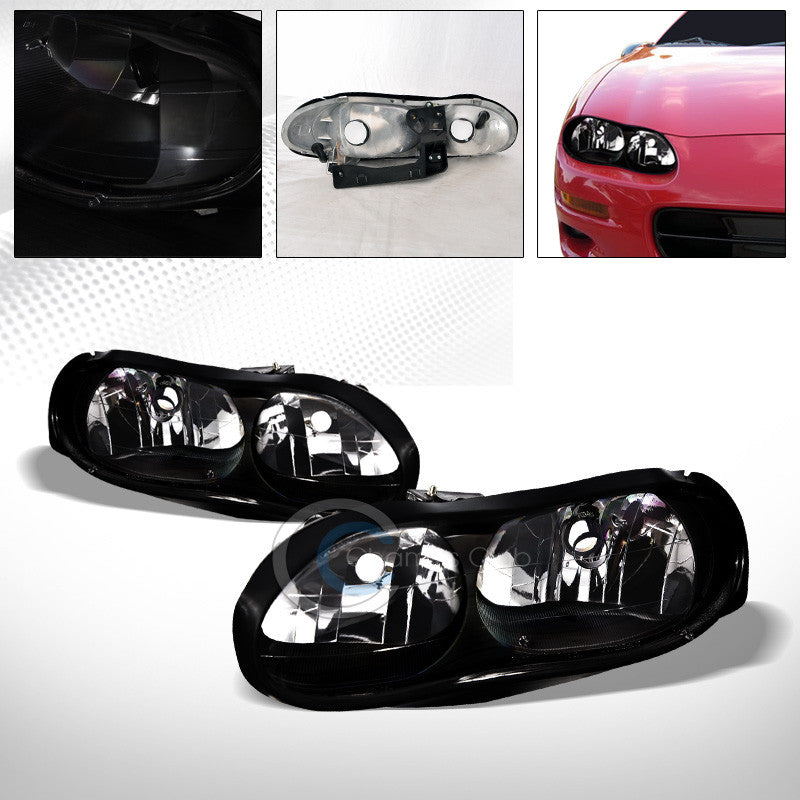 FACTORY BLK CRYSTAL HEAD LIGHTS LAMPS LEFT+RIGHT PAIR NB 98-02 CHEVY CAMARO Z28