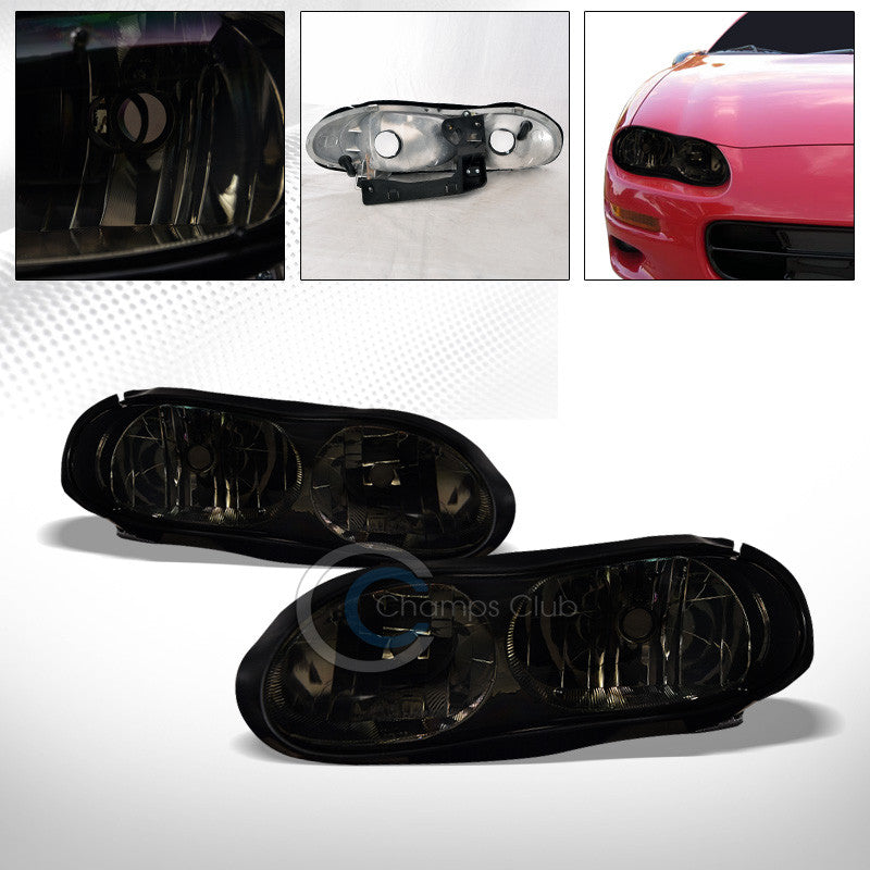 FACTORY SMOKE CRYSTAL HEAD LIGHTS LAMP LEFT+RIGHT PAIR NB 98-02 CHEVY CAMARO Z28