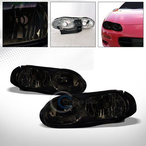 FACTORY SMOKE CRYSTAL HEAD LIGHTS LAMP LEFT+RIGHT PAIR NB 98-02 CHEVY CAMARO Z28