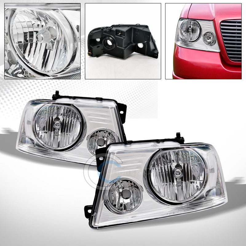 FACTORY CHROME CRYSTAL HEAD LIGHTS SIGNAL LAMP NB 04-08 F150/06+ LINCOLN MARK LT