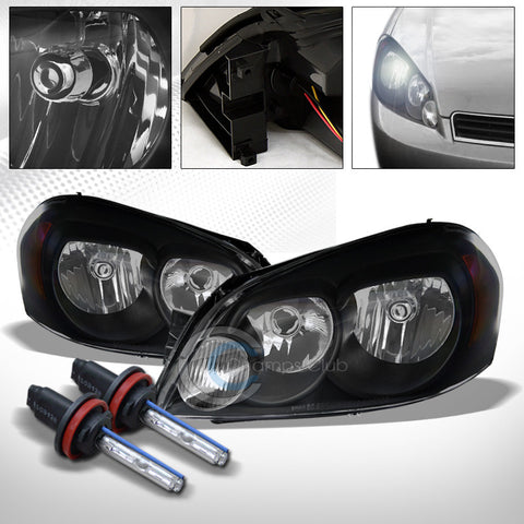 6000K HID XENON+BLK HEAD LIGHTS SIGNAL LAMP AM NB 06-16 CHEVY IMPALA/MONTE CARLO