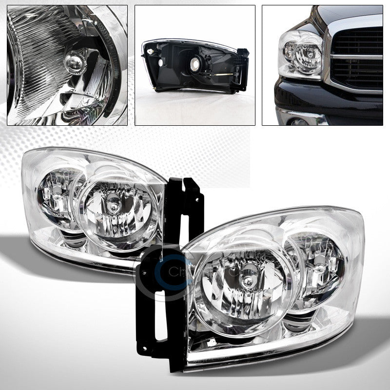 FACTORY STYLE CHROME CRYSTAL HEAD LIGHTS CORNER SIGNAL LAMPS NB 06-09 DODGE RAM
