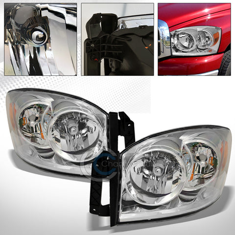 FACTORY STYLE CHROME CRYSTAL HEAD LIGHT CORNER SIGNAL LAMP AM NB 06-09 DODGE RAM