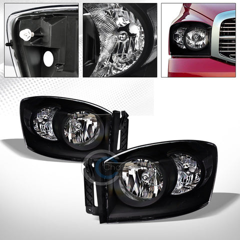 FACTORY STYLE BLK CRYSTAL HEAD LIGHTS CORNER SIGNAL LAMPS NB 06-08 09 DODGE RAM