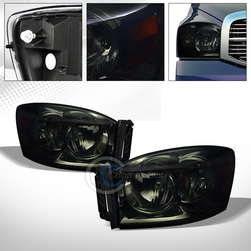 FACTORY STYLE SMOKE CRYSTAL HEAD LIGHTS CORNER SIGNAL LAMP AM NB 06-09 DODGE RAM