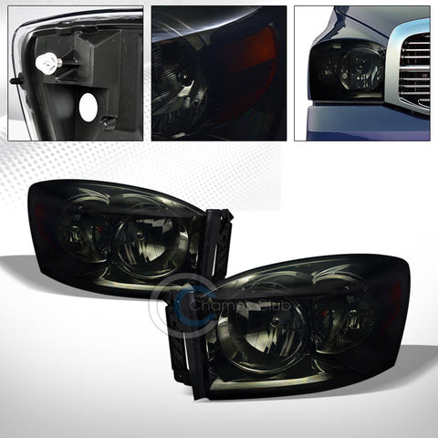 FACTORY STYLE SMOKE CRYSTAL HEAD LIGHTS CORNER SIGNAL LAMP AM NB 06-09 DODGE RAM
