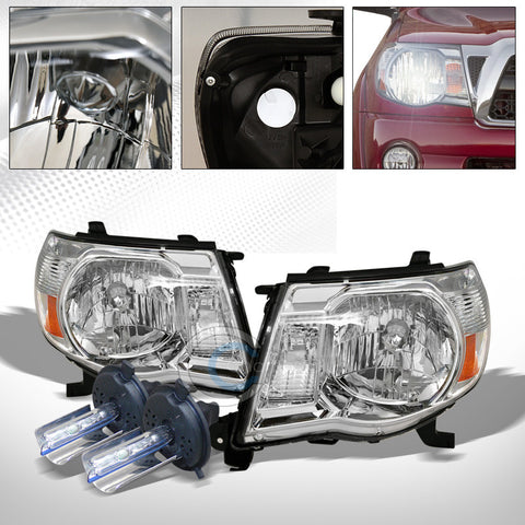 6000K HID XENON+JDM CHROME HEAD LIGHTS SIGNAL LAMPS AMBER NB 05-11 TOYOTA TACOMA