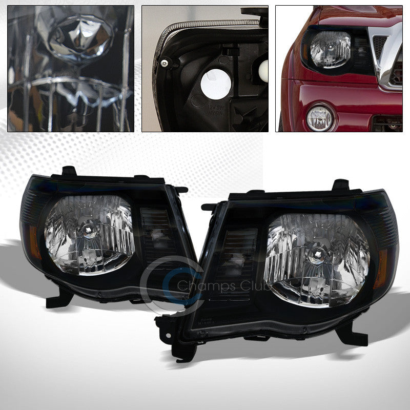 FACTORY STYLE BLACK CRYSTAL HEAD LIGHTS SIGNAL LAMP AMBER NB 05-11 TOYOTA TACOMA