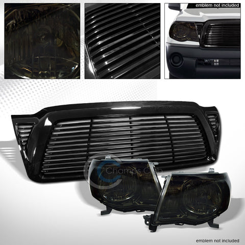 SMOKE HEAD LIGHTS SIGNAL LAMPS AM NB w/HORIZONTAL HOOD GRILL GRILLE 05-11 TACOMA