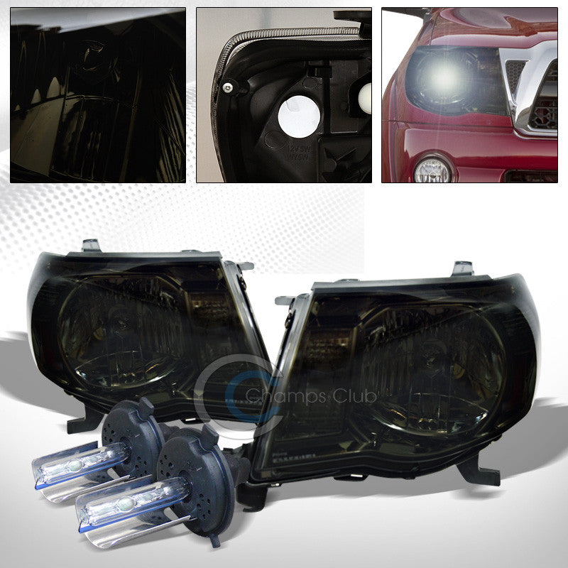6000K HID XENON+SMOKE TINT HEAD LIGHTS SIGNAL LAMPS AMBER NB 05-11 TOYOTA TACOMA